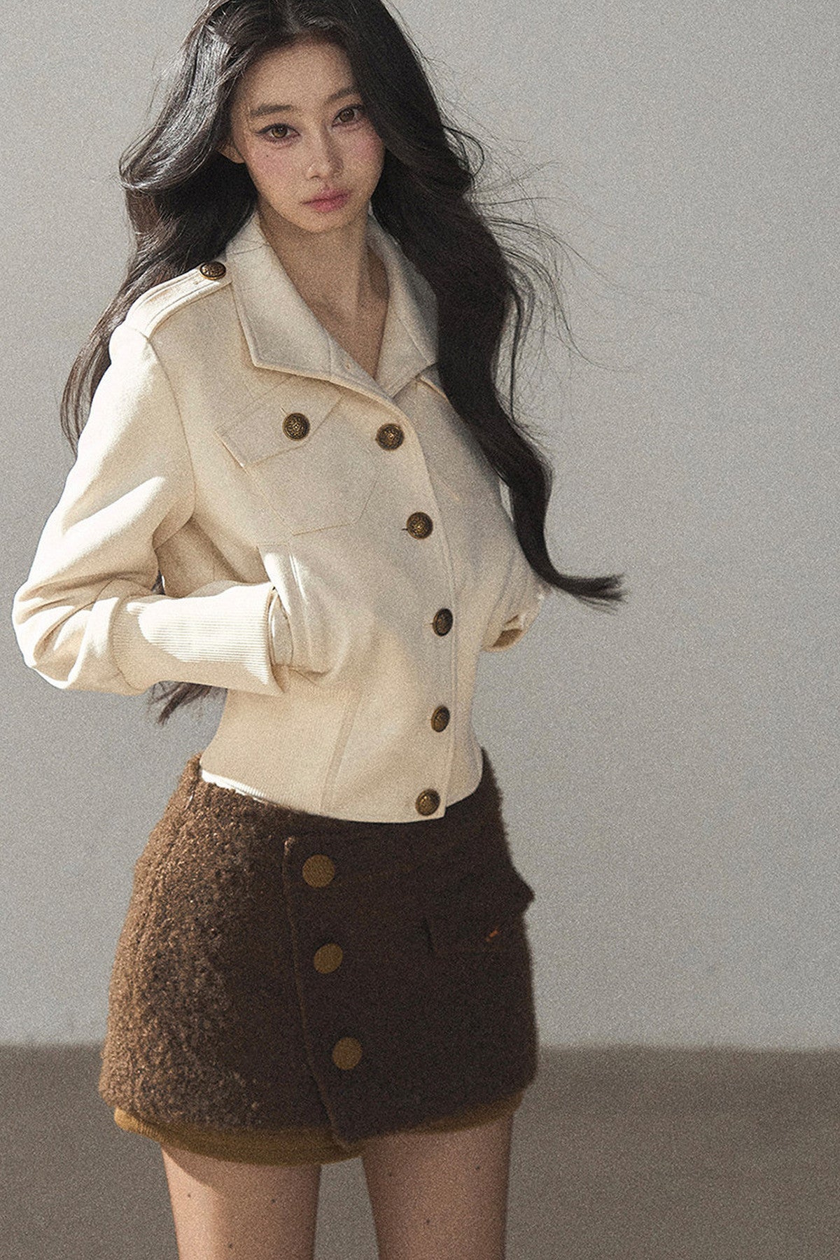 Vintage Faux Suede Short Jacket