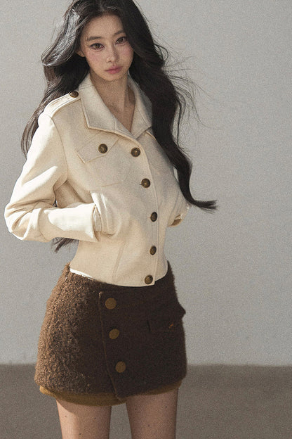 Vintage Faux Suede Short Jacket