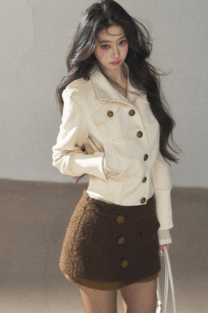 Vintage Faux Suede Short Jacket