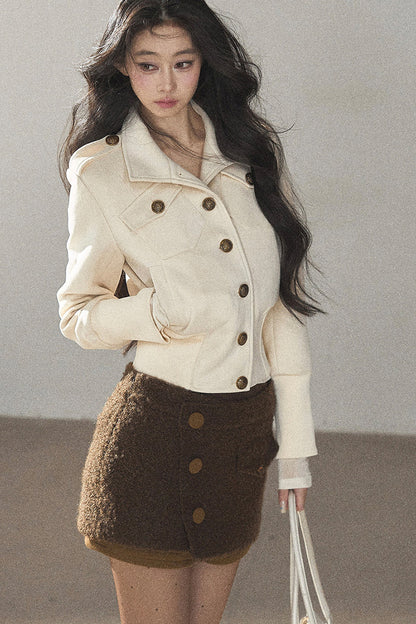 Vintage Faux Suede Short Jacket