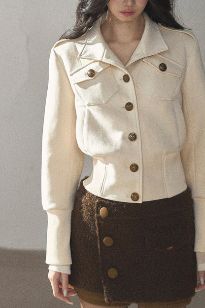Vintage Faux Suede Short Jacket