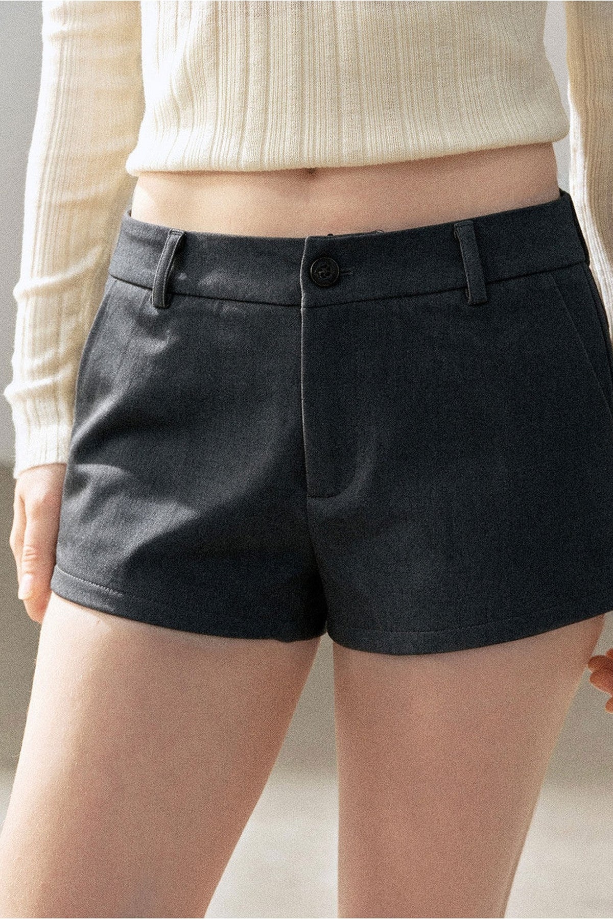 Dark Rock Gray Blazer and Shorts Set-Up