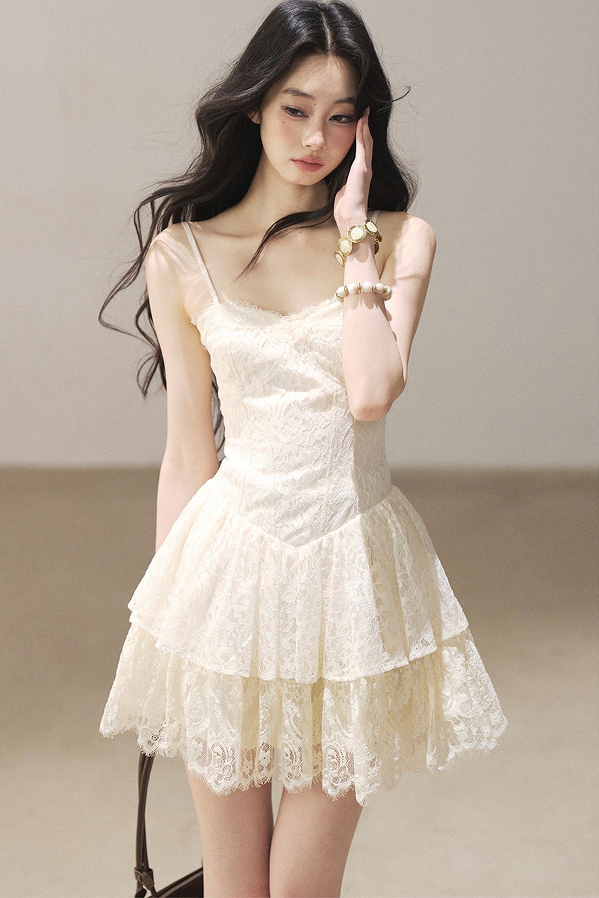 Lace Camisole Dress and Jacket Set-Up