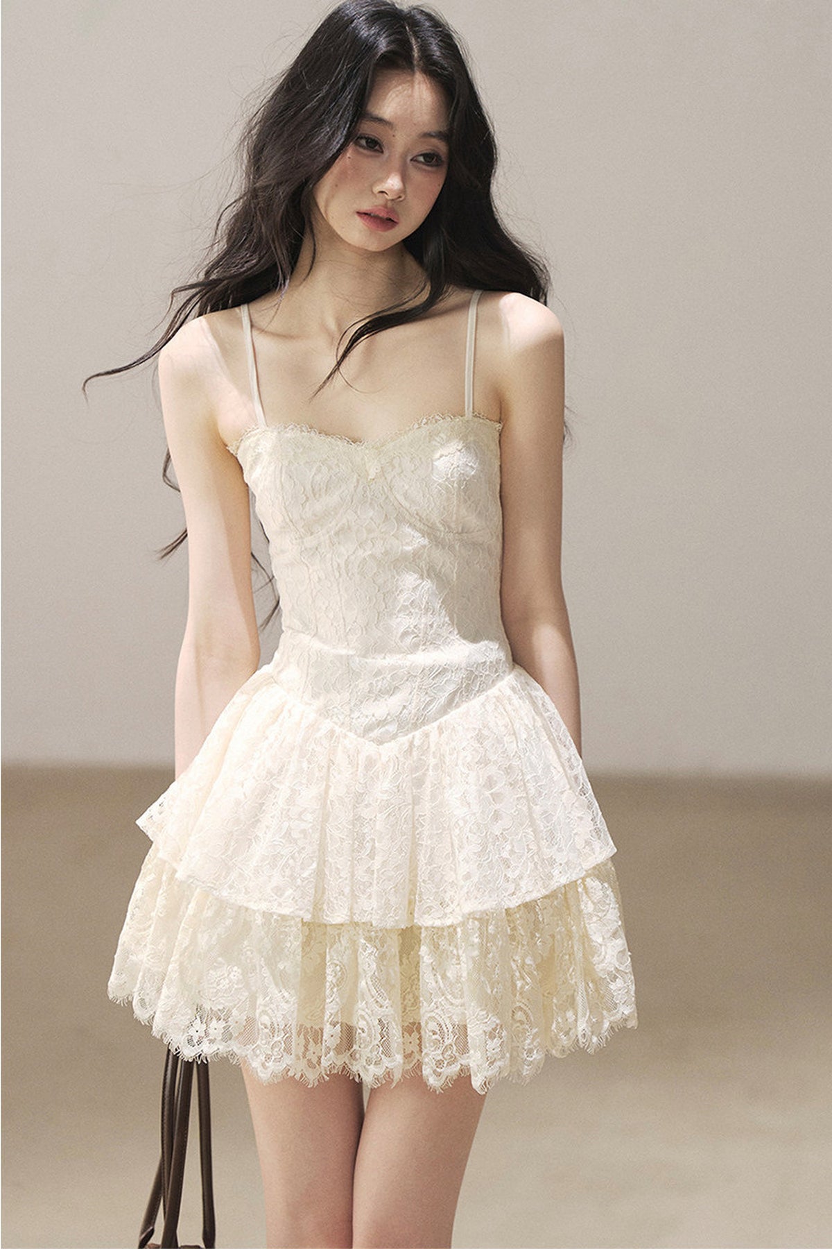 Lace Camisole Dress and Jacket Set-Up