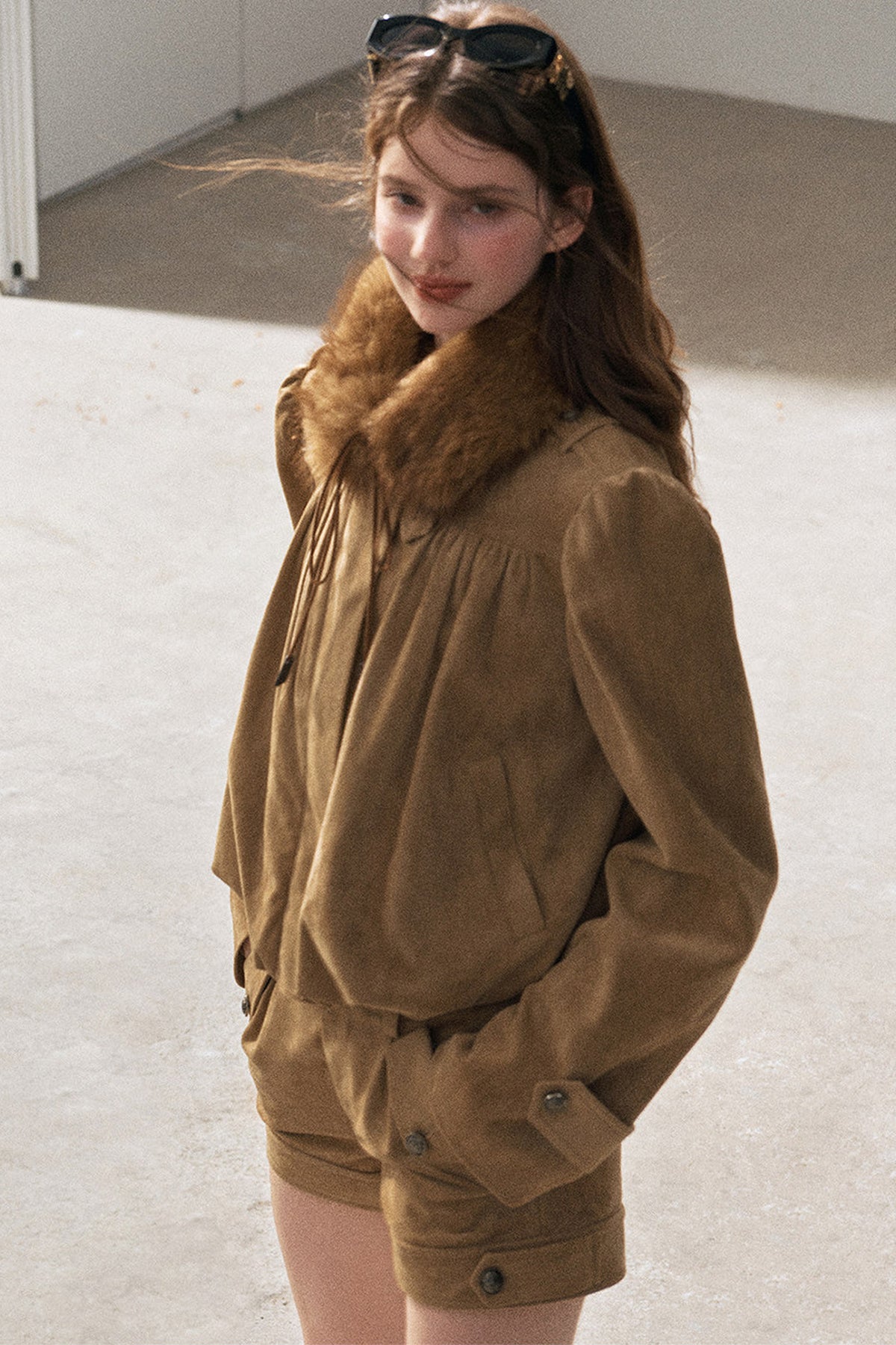 Ensemble veste et short en suédine
