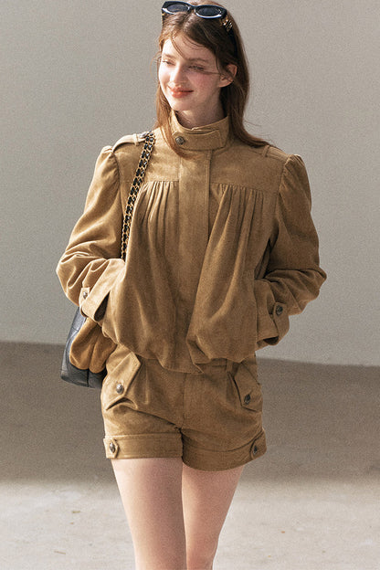 Ensemble veste et short en suédine