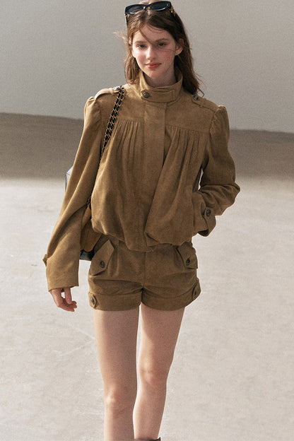 Ensemble veste et short en suédine