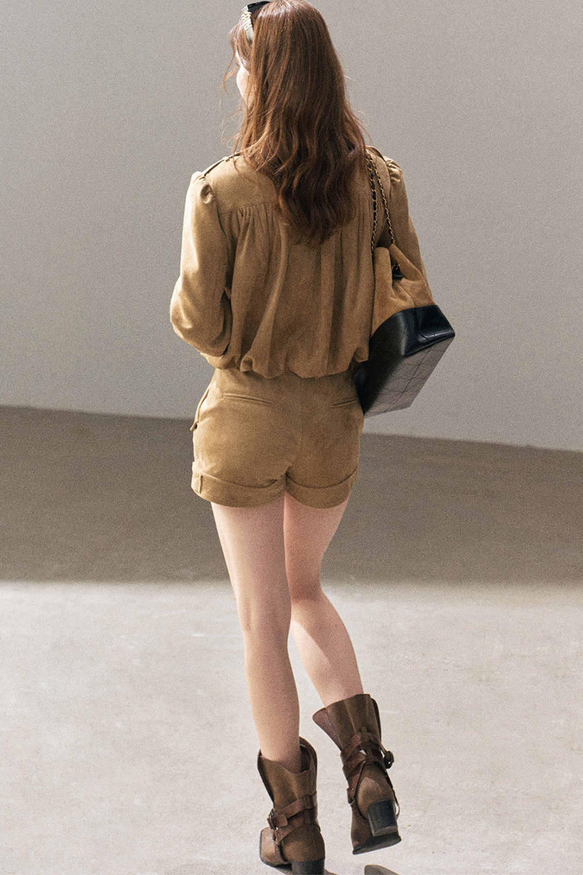 Ensemble veste et short en suédine