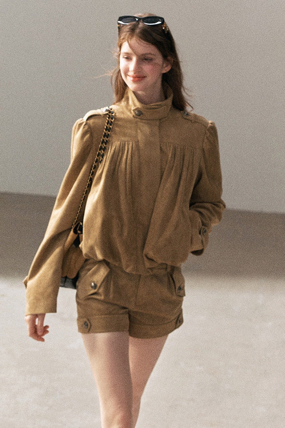 Ensemble veste et short en suédine