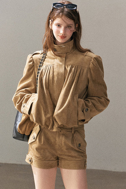 Ensemble veste et short en suédine