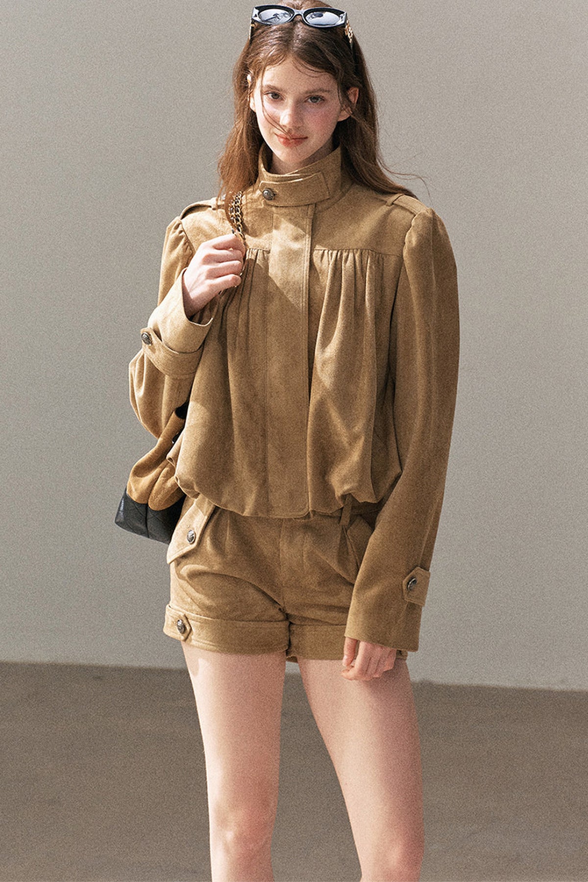 Ensemble veste et short en suédine