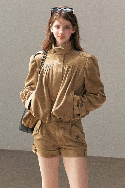 Ensemble veste et short en suédine