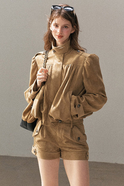Ensemble veste et short en suédine