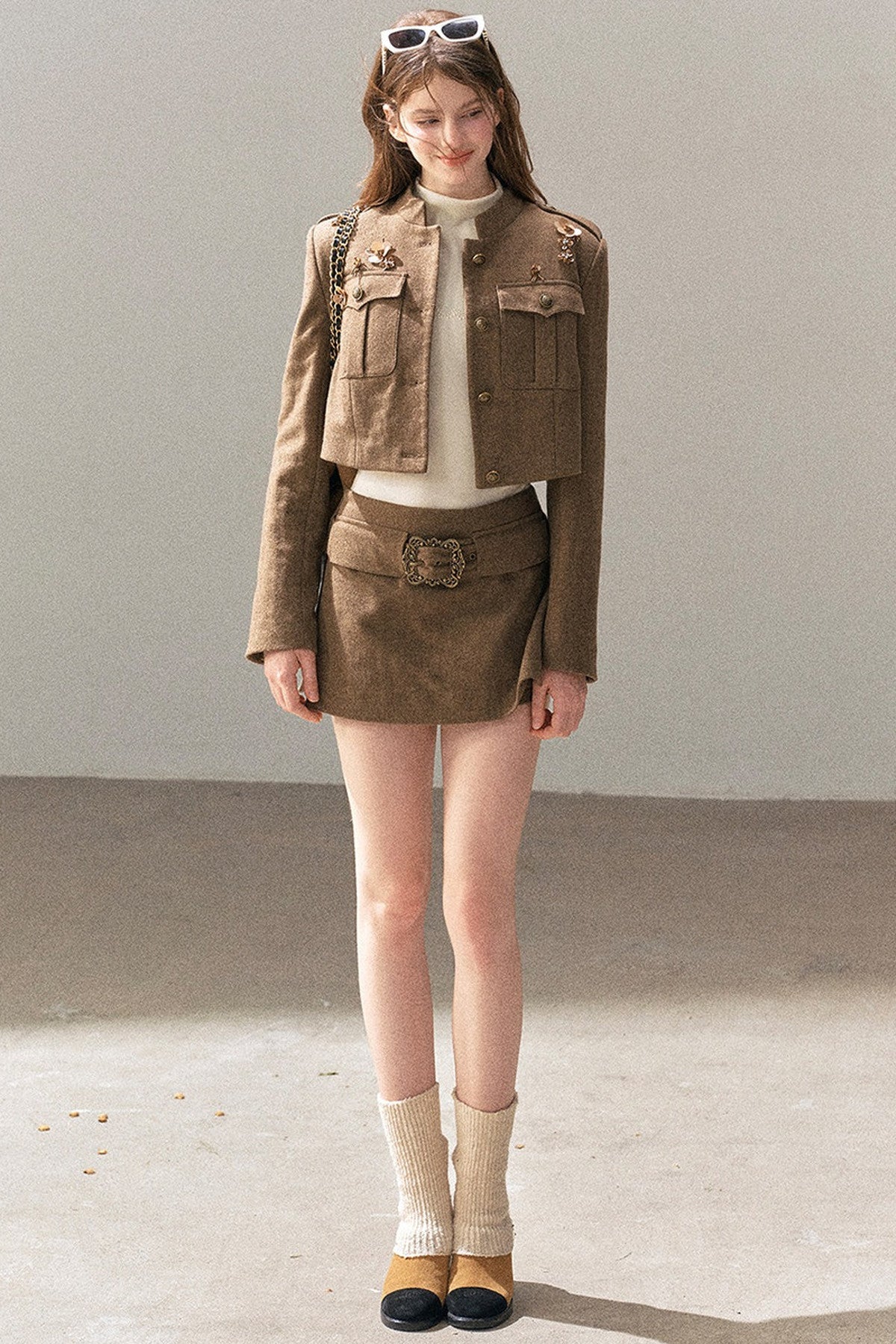 Wool Blend Jacket, Skirt and Top Set-Up