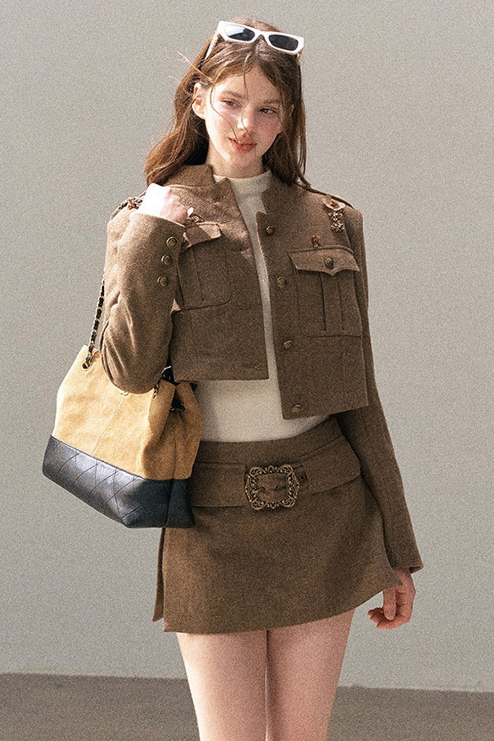 Wool Blend Jacket, Skirt and Top Set-Up