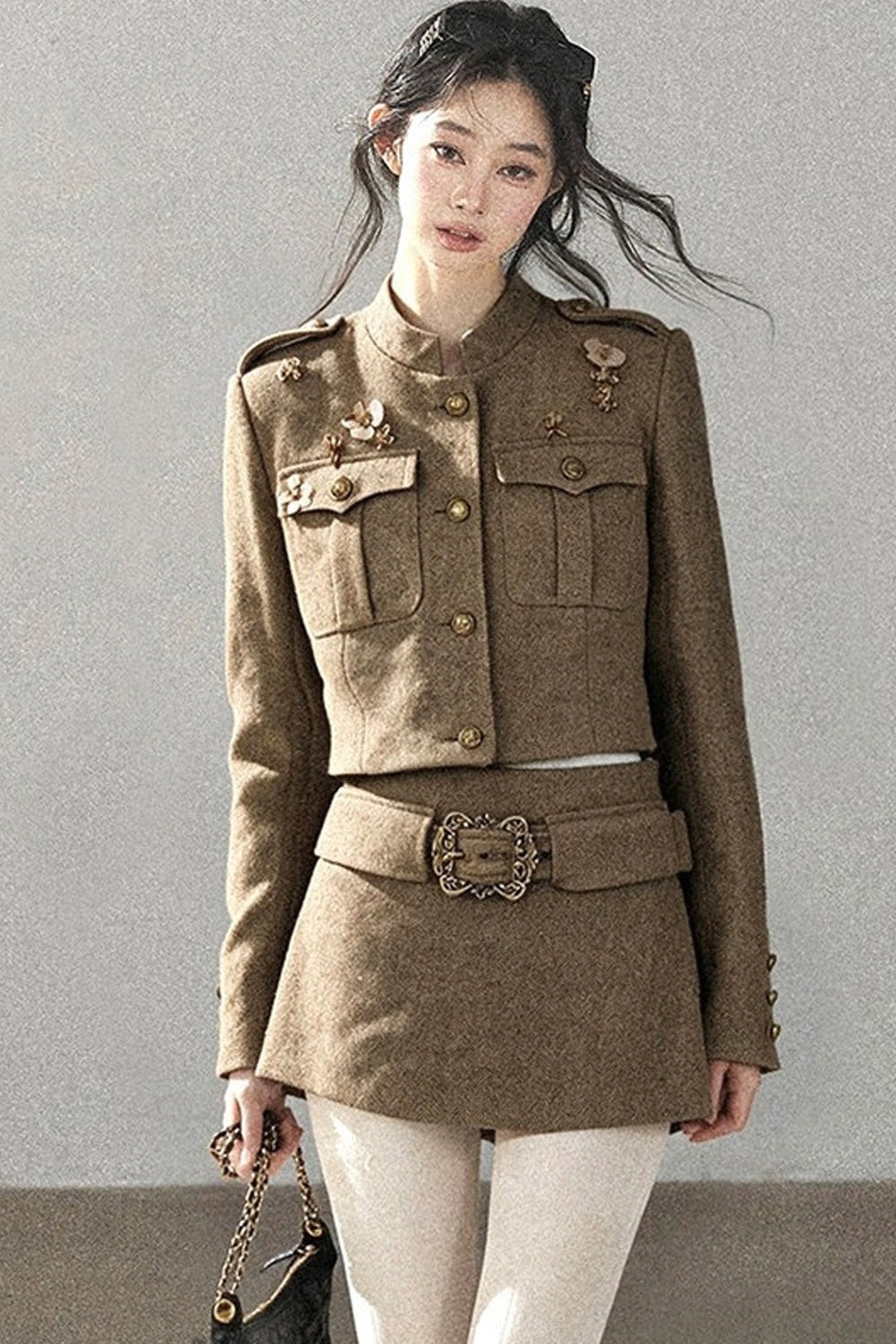 Wool Blend Jacket, Skirt and Top Set-Up