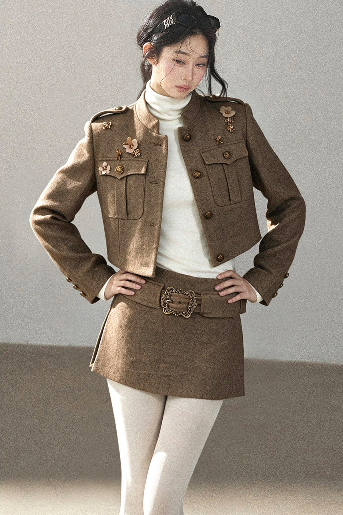 Wool Blend Jacket, Skirt and Top Set-Up