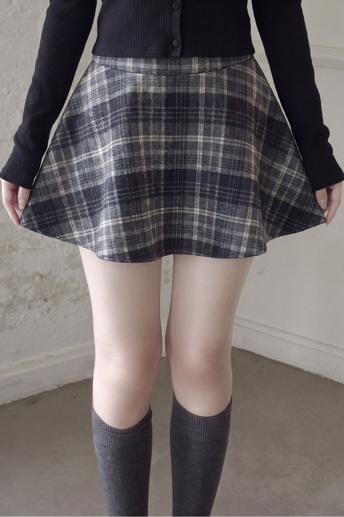 Retro Plaid A-Line Skirt