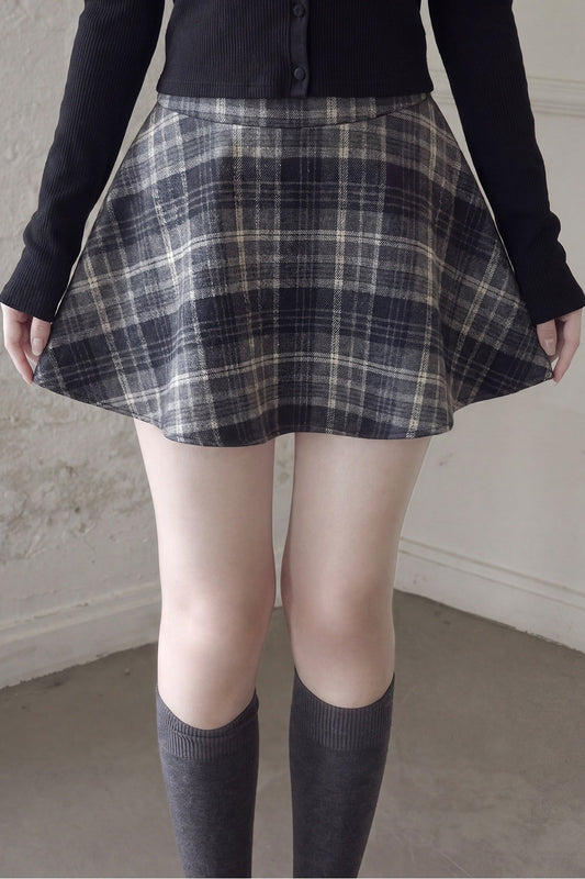 Retro Plaid A-Line Skirt