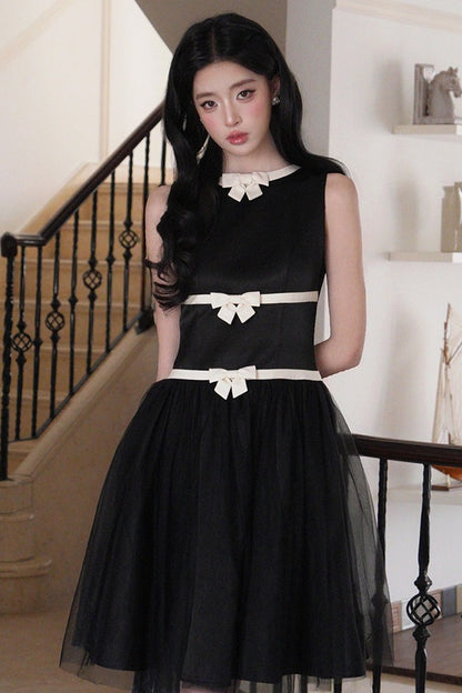 Sleeveless Bow A-Line Dress