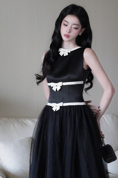 Sleeveless Bow A-Line Dress