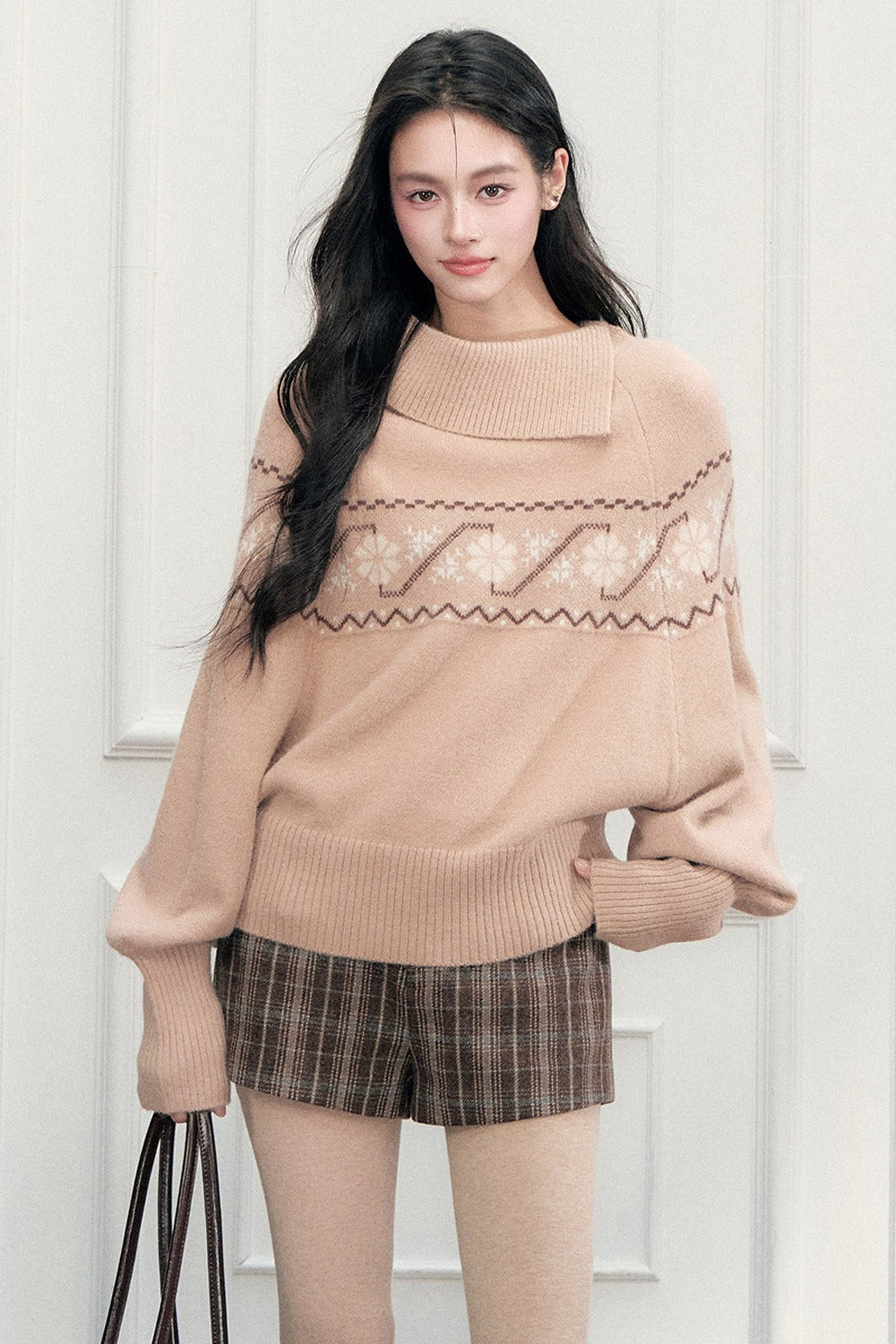 Classic Retro Plaid Woolen Straight Shorts