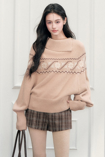 Classic Retro Plaid Woolen Straight Shorts
