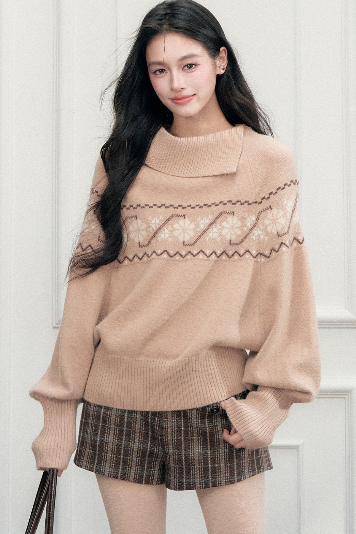 Classic Retro Plaid Woolen Straight Shorts