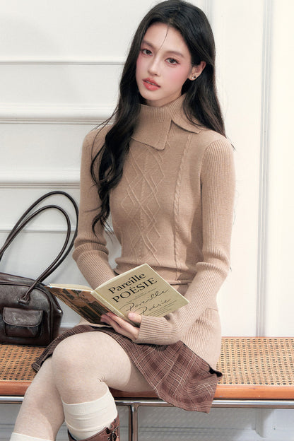 Belted Knit Sweater