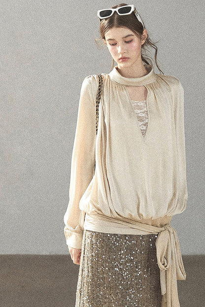 Straight Cut Sequin Lace Skirt