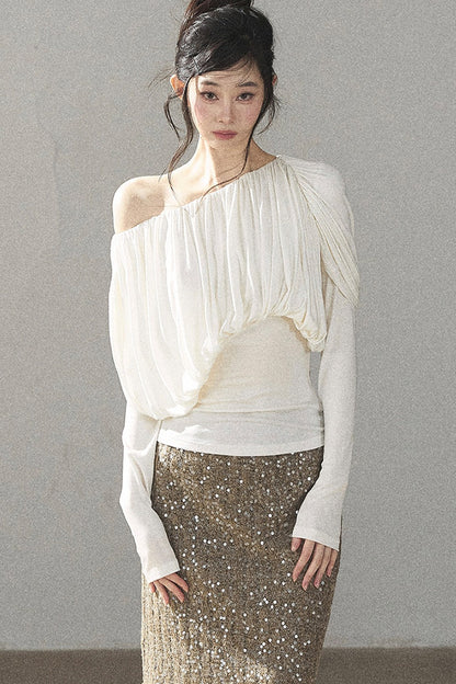 Straight Cut Sequin Lace Skirt