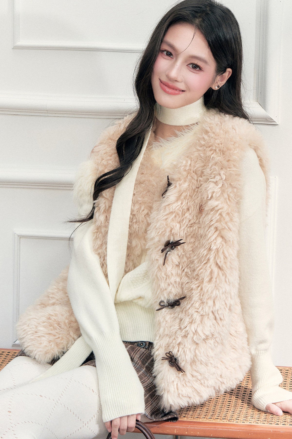 Warm Furry Lamb Wool Vest
