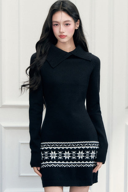 Fair Isle Knit Bodycon Dress