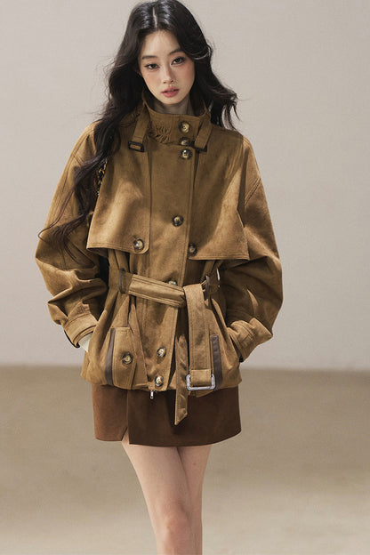 British Style Faux Suede Workwear Jacket