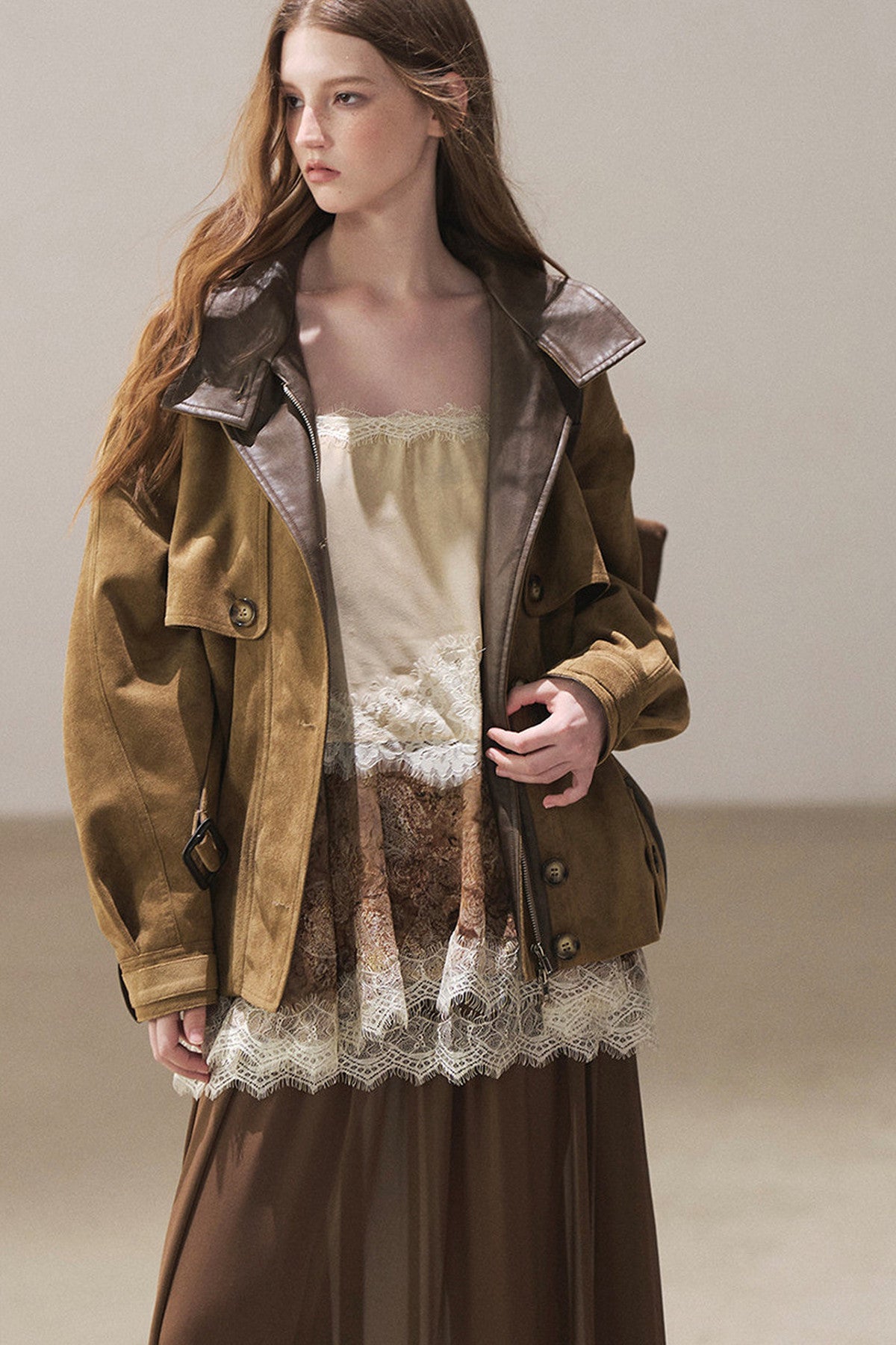 British Style Faux Suede Workwear Jacket