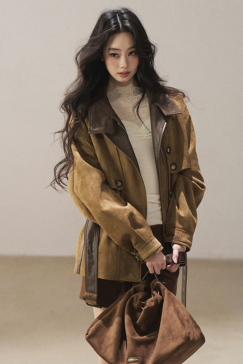 British Style Faux Suede Workwear Jacket