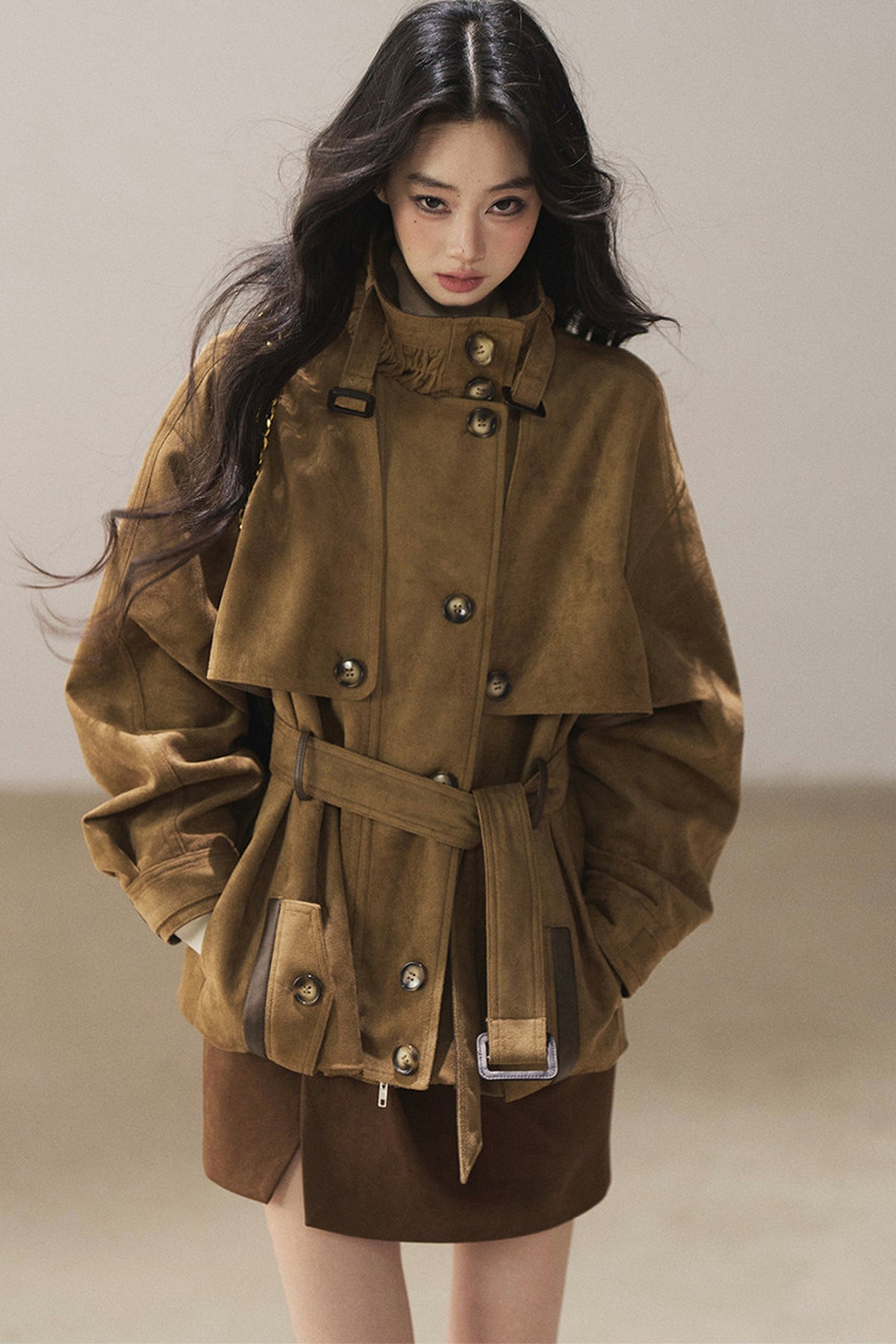 British Style Faux Suede Workwear Jacket