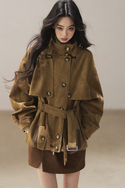 British Style Faux Suede Workwear Jacket