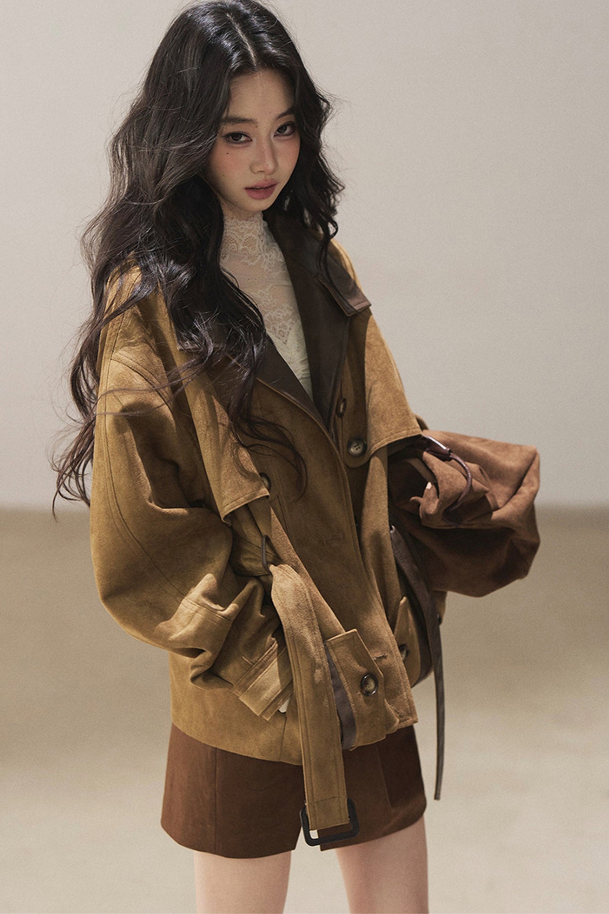British Style Faux Suede Workwear Jacket