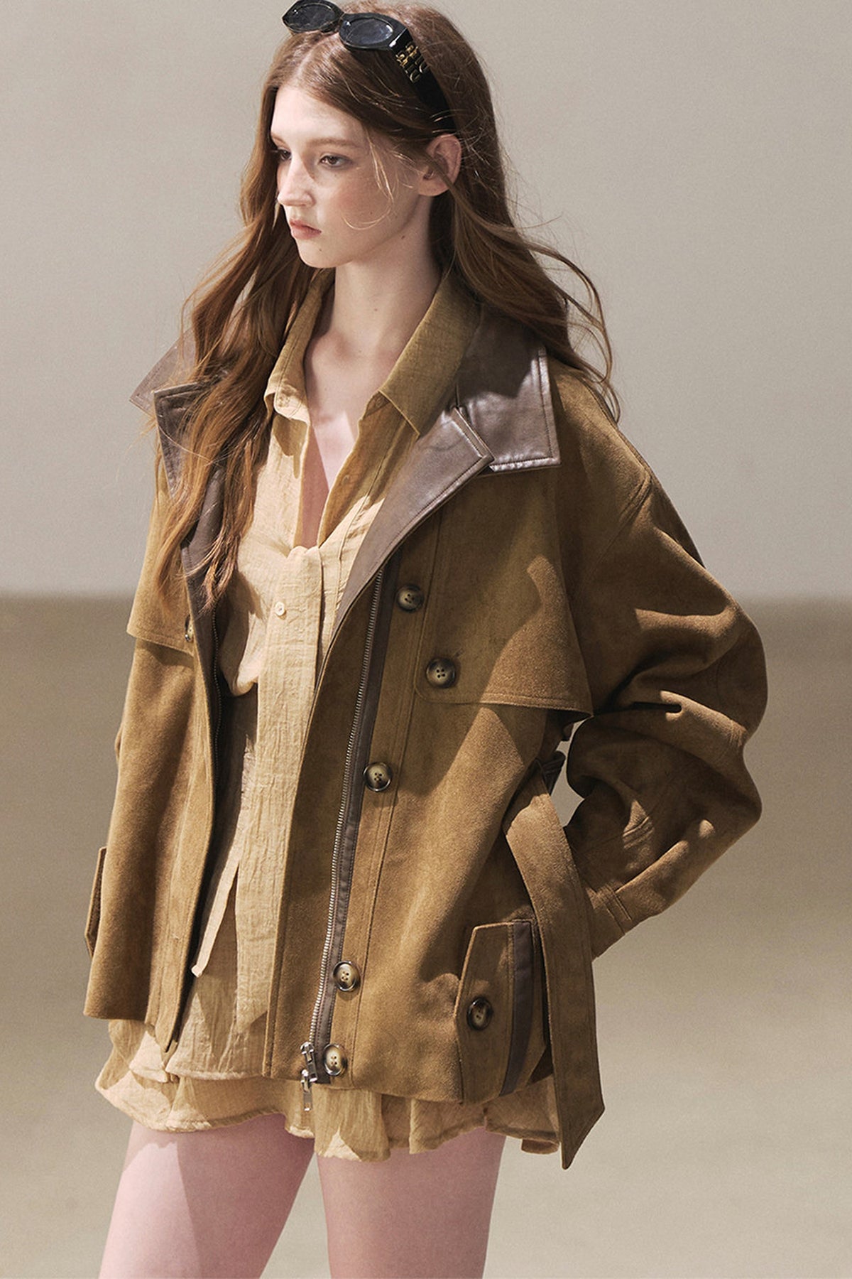 British Style Faux Suede Workwear Jacket