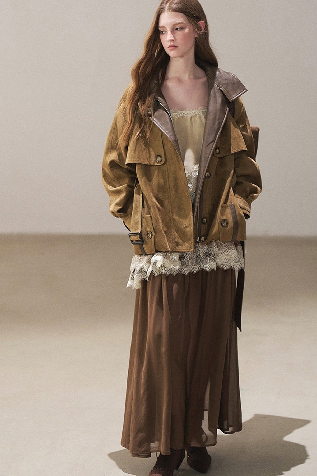 British Style Faux Suede Workwear Jacket