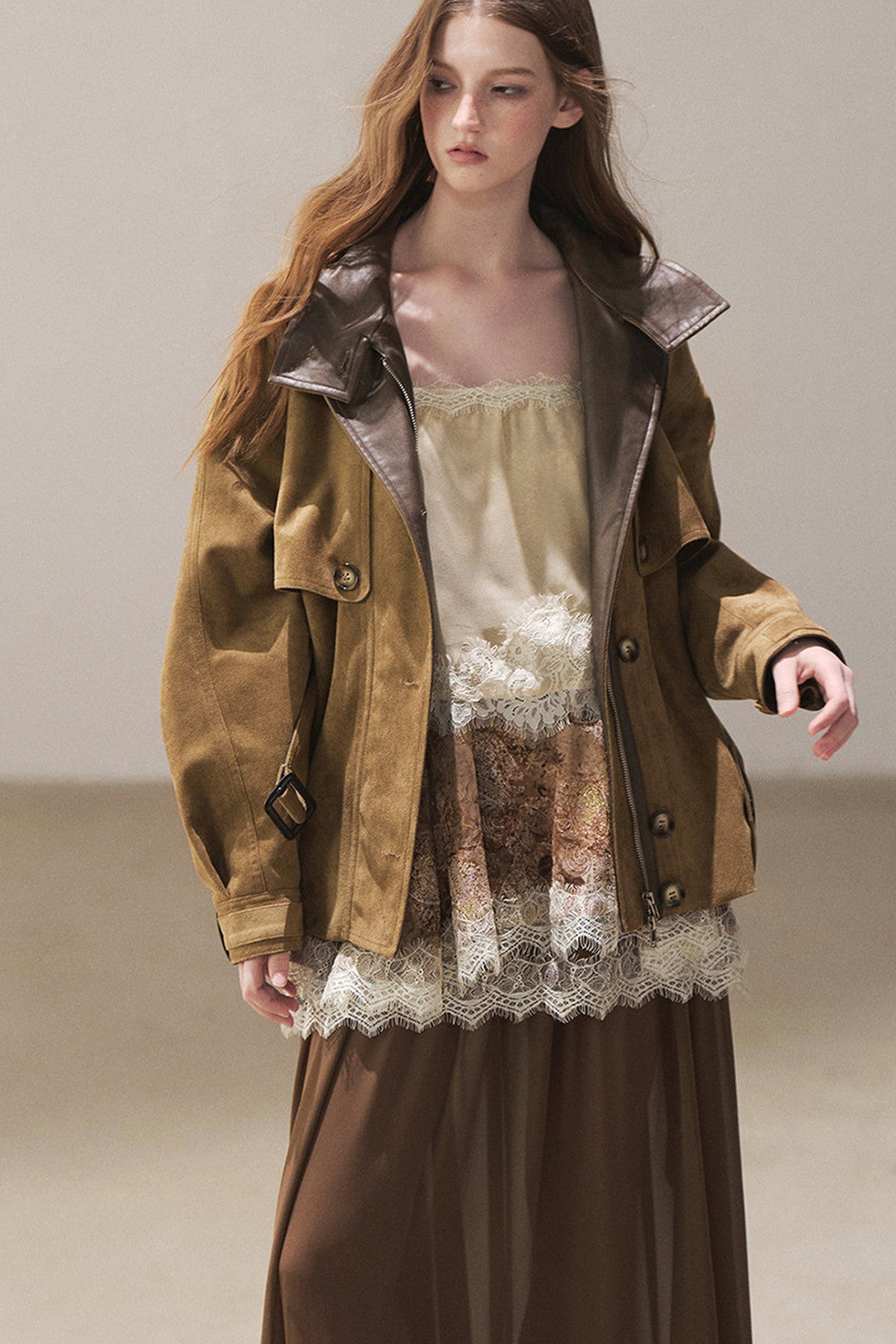 British Style Faux Suede Workwear Jacket