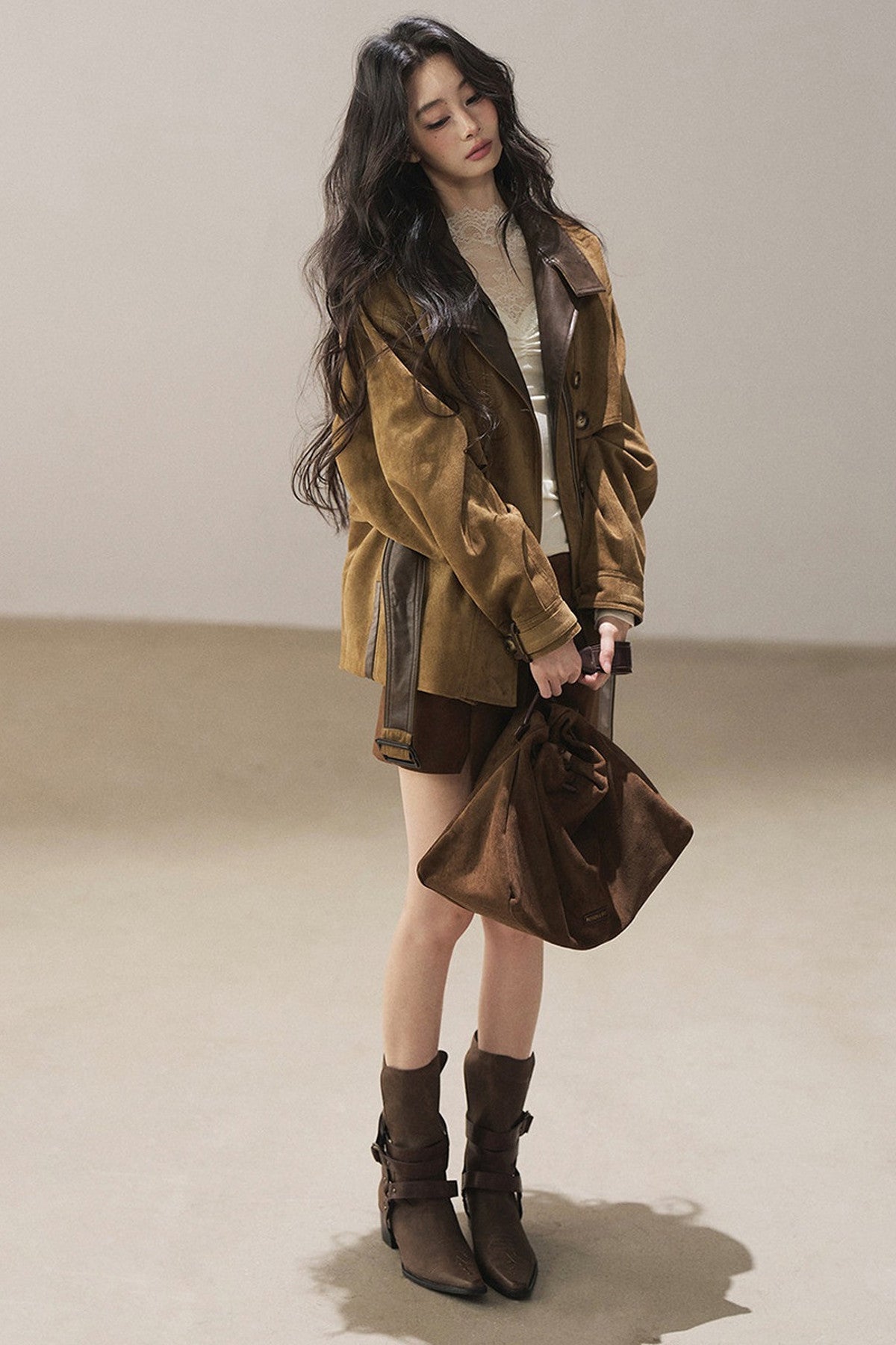 British Style Faux Suede Workwear Jacket