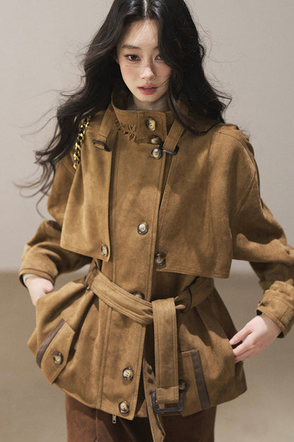 British Style Faux Suede Workwear Jacket