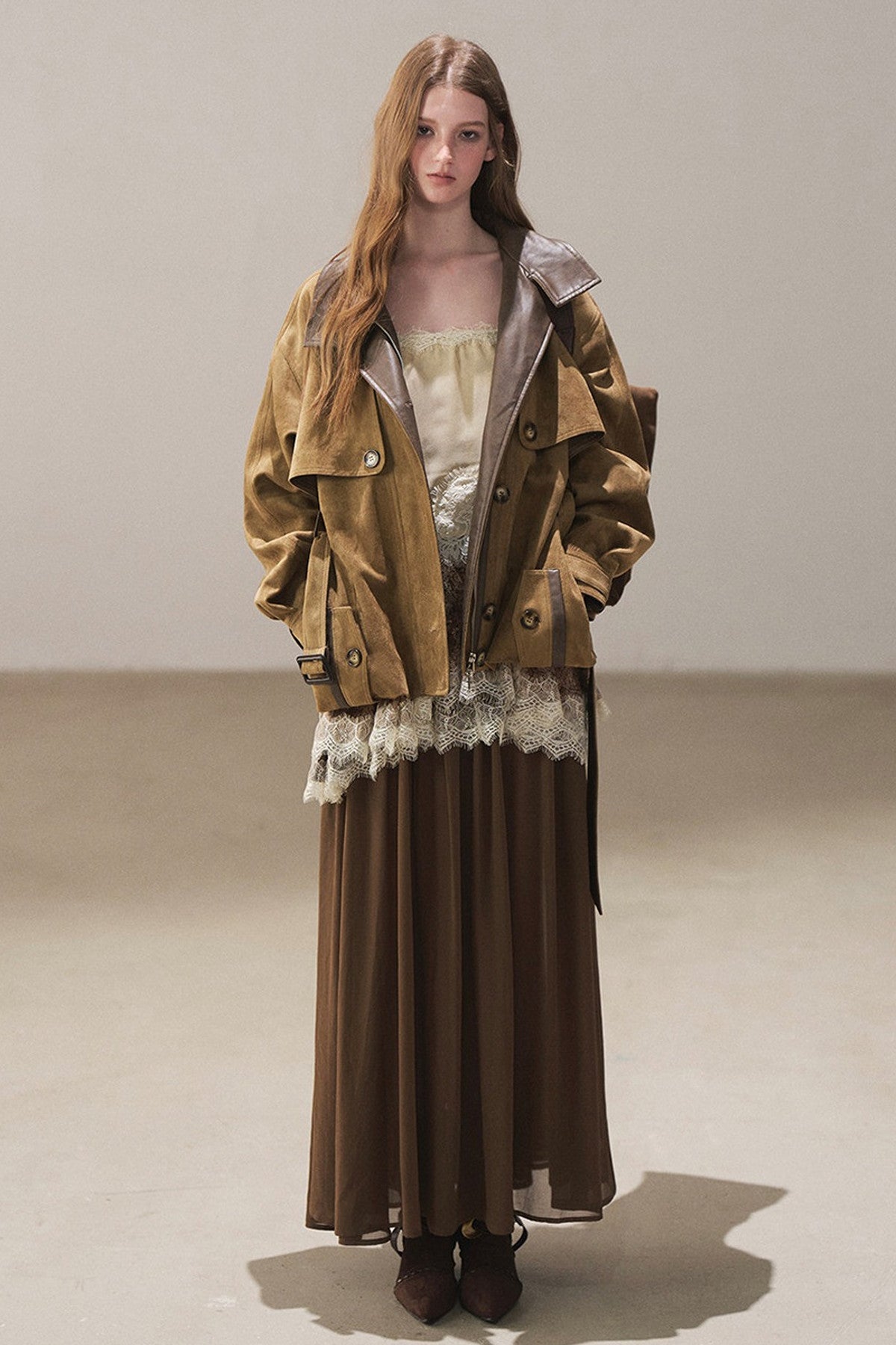 British Style Faux Suede Workwear Jacket