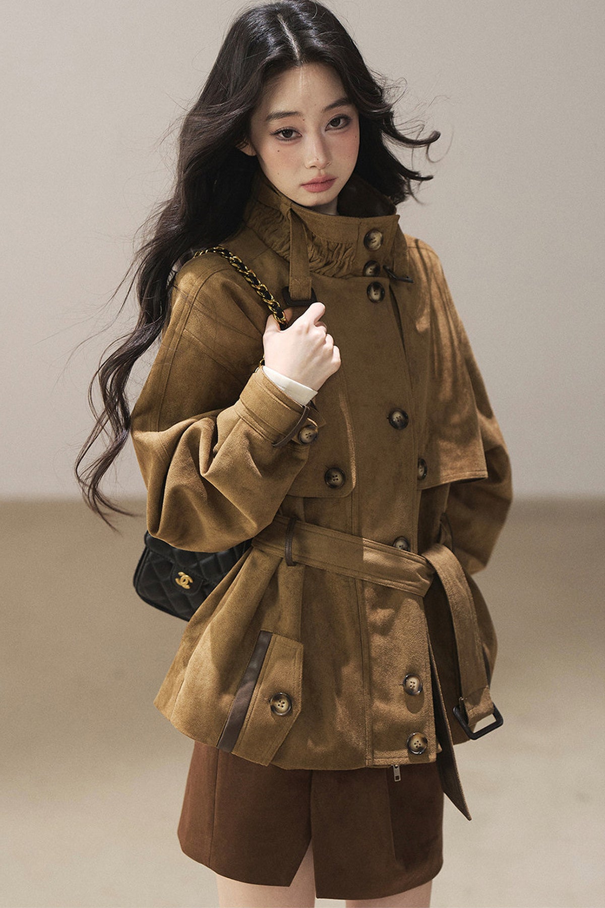 British Style Faux Suede Workwear Jacket