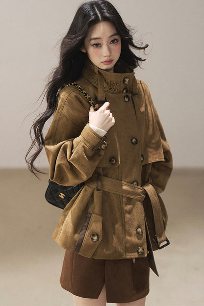 British Style Faux Suede Workwear Jacket