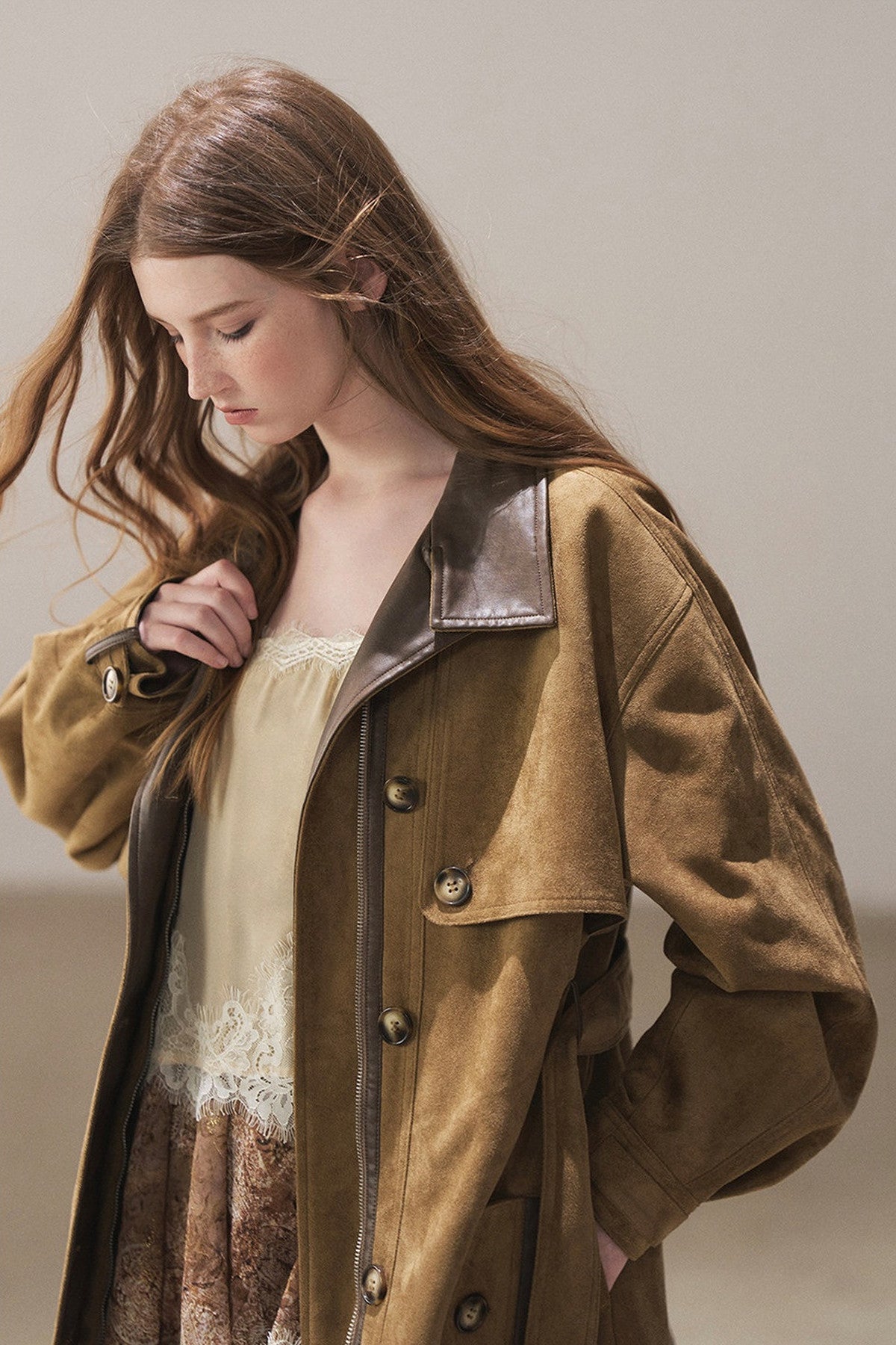 British Style Faux Suede Workwear Jacket