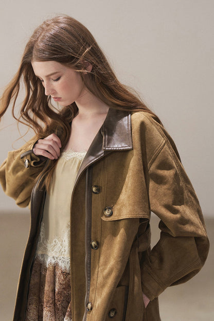 British Style Faux Suede Workwear Jacket