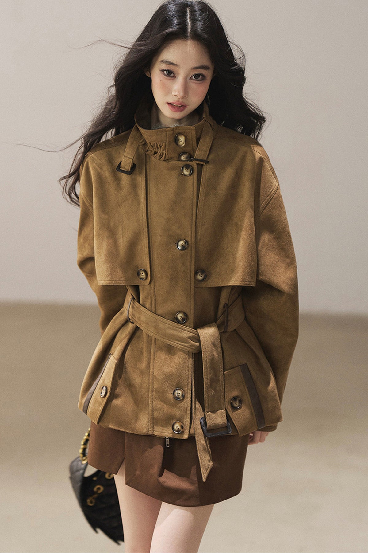 British Style Faux Suede Workwear Jacket